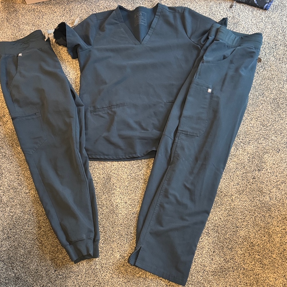 Figs Navy Blue Scrub Top and Pants